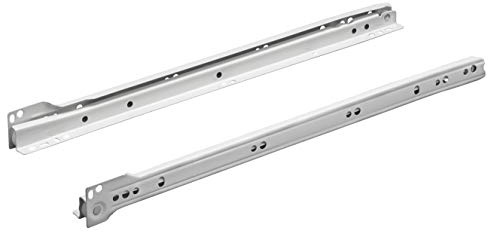 Hettich Rollschubführung Teilauszug FR 302 - für aufliegende Montage, 400mm, einseitige Zwangsführung, Weiß - 9220055