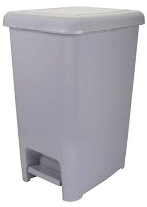 Muddy Hands Plastic Foot Pedal Bin Bathroom Kitchen Rubbish Recycling Waste Dustbin (Grey, 15 Litre)