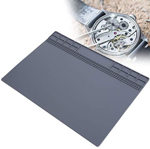 Tappetino da lavoro Tappetino in gomma Tappetino antiscivolo per riparazione orologio da tavolo Accessorio per manutenzione da orologiaio per orologio da polso Riparazioni elettroniche per laptop Grig