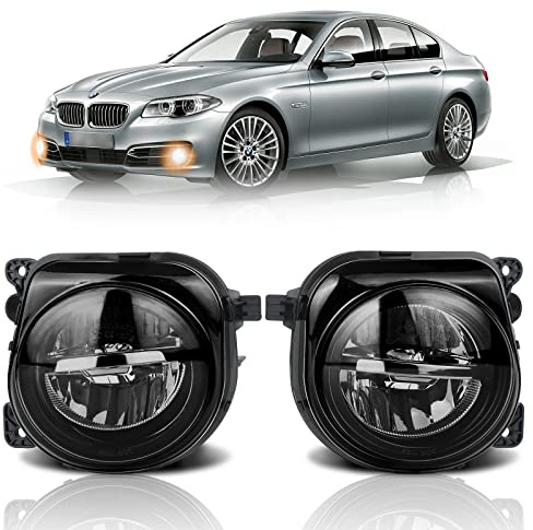 TangMiGe Nebelscheinwerfer Kompatibel mit BMW 5er F10 F11 07/2013-02/2017, 5er Gran Turismo F07 07/2013-02/2017, 63177311293 63177311294, 1 Paar (Schwarz Smoke)
