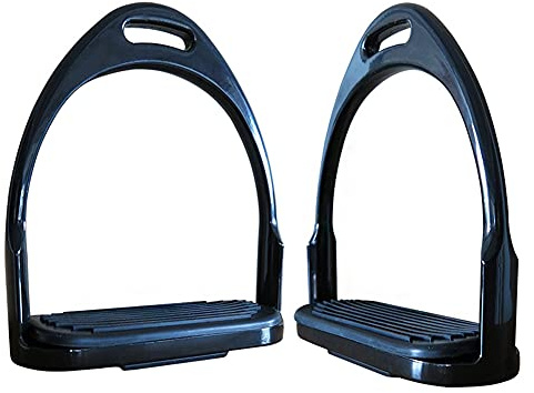 PUMEXFE Equine Horse Stirrups Irons Cool Western Lightweight Aluminum Safety Riding TACK Saddle (Black)