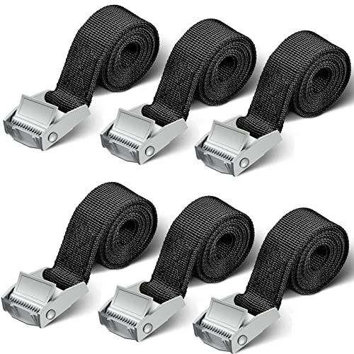 Spanngurte Kurz 6 Stück 250kg 1m,2m Spanngurt Schwarz Zurrgurte Motorrad zurrgurt für Motorrad Fahrradträger Extrem robuste Zurrgurt (1m * 6Pcs)