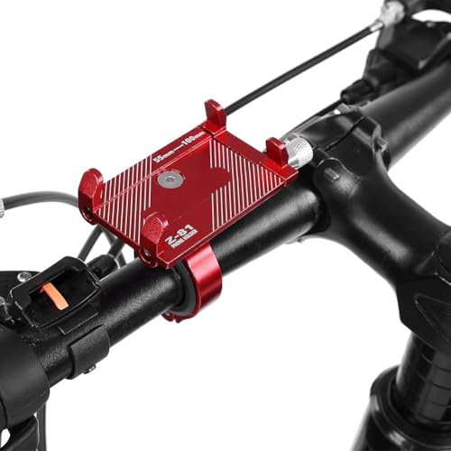 Agatige Supporto per Telefono da Bici, Supporto per Telefono Regolabile e Girevole a 360° per Scooter da Moto, Larghezza del Telefono Applicabile: 2,0-3,9 pollici(Rosso)
