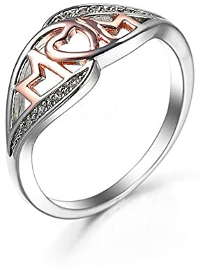 Wycian Ringe Kristall Edelstein, Silber Ringe Verlobung Einfach Größe 9 Verlobungs Hochzeits Versprechens Ringe für Frauen