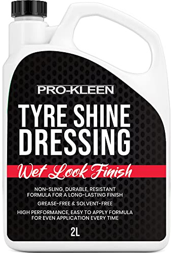 Pro-Kleen Tyre Shine Dressing - Wet Look Non-Sling & Solvent Free Formula - Tyre Protector Easy to Use Formula (2 Litres)