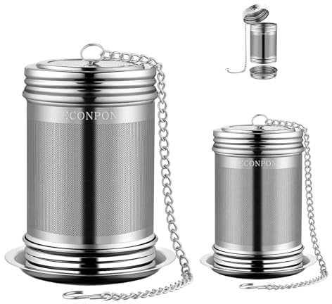 ECONPON 2 Pack Reusable Tea Steeper Extra Fine Mesh Tea Infuser Stainless Steel Tea Strainer for Loose Leaf Tea