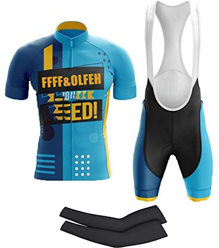FFFF & OLFEH Maillot Ciclismo, Maillots Ciclismo Hombre, Conjunto Ropa Ciclismo, Hombre Verano Manga Corta, Culotte Ciclismo, Ropa Ciclismo Transpirable y de Secado Rápido Hombres (4XL,A23)