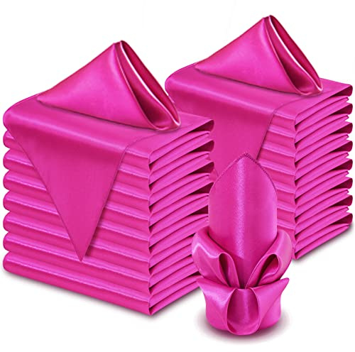 Aormenzy Satin-Servietten, 43,2 x 43,2 cm, seidige Servietten, Party-Stoffservietten, quadratische Satin-Servietten, Esstischservietten, weiche Stoffservietten für Hochzeit, Bankett, Party-Dekoration,
