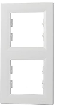 Schneider Electric Asfora EPH5810221D - Marco vertical para interruptor y enchufe, color blanco
