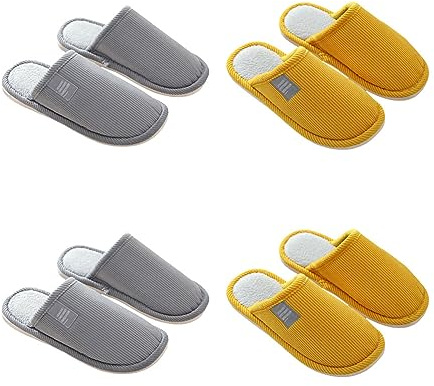 Teceyfeet 4 Paia Pantofole Donna Invernali Ciabatte Ospiti Lavabili Pantofola Comoda Ciabatte Pelose Calde Casual da per Unisex Slipper Pantofole per Ospiti