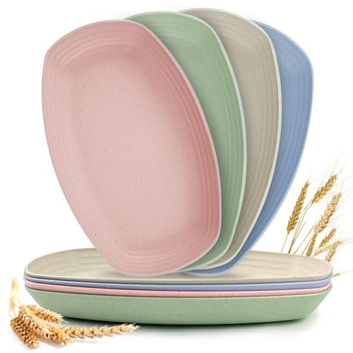 GZqiancang 8 Pièces Assiettes Incassable,Reutilisable Assiettes Plastique de Camping,Passent au Lave-Vaisselle Idéales pour Les Repas Quotidiens, Les Fêtes et Les