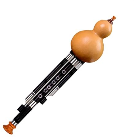 Hulusi-Flöte Ebenholz-Loch-Intarsien-Kürbisflöte, Leistungsstarkes Ethnisches Musikinstrument, Kürbisflöte Mit Aufbewahrungskoffer (Color : C key)