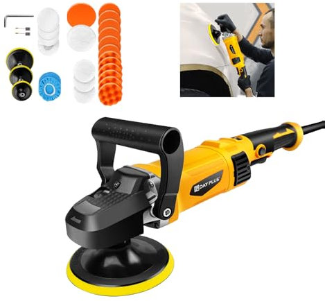 Poliermaschine Exzenter Poliermaschine Poliermaschine Auto 6 Variable Geschwindigkeit Auto Poliermaschine Scheinwerfer Polierset zum Polieren, Schleifen, Auto