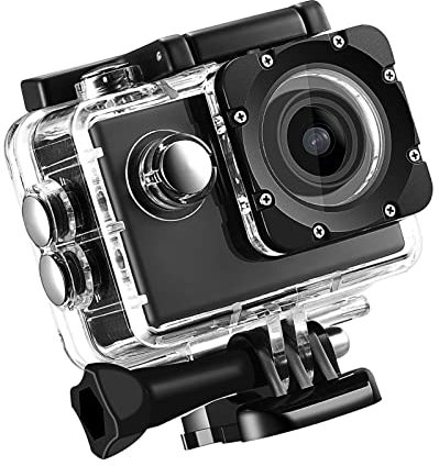 Itonash Action Camera, Full HD 2.0 Inch Action Camera K1080HD 12MP Sports Camera, Action Cam Underwater 30m 98ft Waterproof Camera and Mounting Accessories Kit for Diving