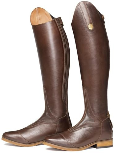 WEHAM Braun,42,Reitstiefel für Damen und Herren, Retro-Schnürstiefel aus PU-Leder, lange Reitstiefel für Anfänger