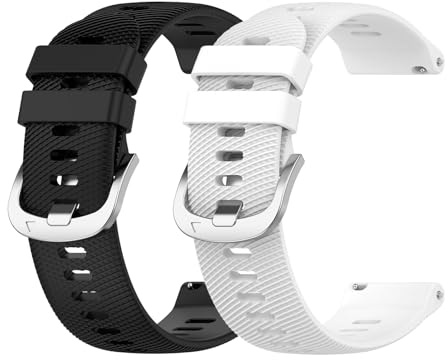 Garmcool 22 mm silikonarmband kompatibelt med Garmin Forerunner 255/Vivoactive 4/Venu 3 armband ersättning sport loop klockarmband för kvinnor män (ingen klocka), 22 mm, Silikon
