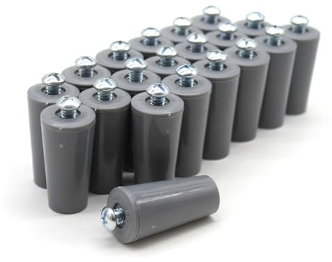 DOJA Barcellona | Fermi per Tapparelle | Confezione da 20 | Ferma Tapparelle Grigio | Fermi di Arresto | 60 mm | PVC | Fermi per Tapparelle Avvolgibili | Accessori Pezzi di Ricambio per Avvolgibile