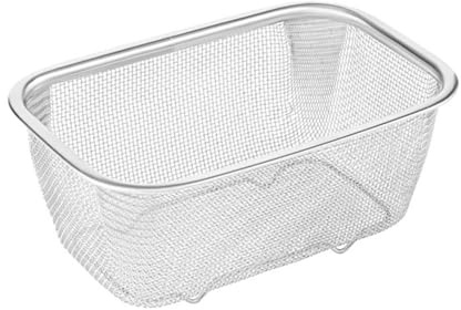 Panier À Tamis En Acier Inoxydable, Passoire Cuisine Tamis Rectangulaire Avec Des Jambes Filtre À Huile À Mailles Fines, Panier À Frites Carré, Panier À Égouttoir À Mailles Rectangulaires Pour Fruits