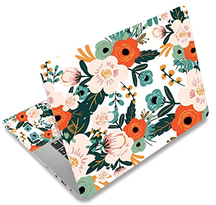 Mibbxea 15-15,6 Zoll Laptop Skin Sticker, Wiederverwendbare Vinyl Aufkleber für 13 13,3 14 15,4 Zoll Laptops & Netbooks, Dekorative, Kratzfest, Staubdicht, Wasserdicht (047 Schöne Blumen)