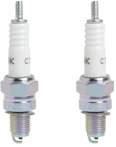 EuAcesry 2 Stück NGK C7HSA Zündkerze Kompatibel mit Bosch UR3AC / 0242055501 Champion PRZ9HC / RZ96 C Denso U22FSRU/GY6 139 QMB/QMA