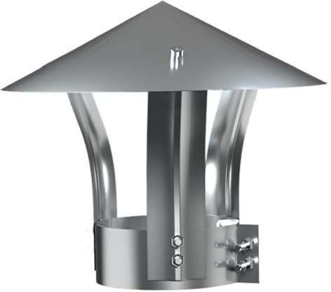 Round Chimney Cowl Flue Pipe Cap Rain and Snow Cover Protector Top Air Vent Cowl All Purpose Chimney Pot Cap (8cm)