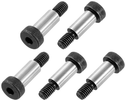 sourcing map Alloy Steel Hexagon Socket Head Shoulder Screws Bolts, 1 Shoulder Length, 1/2 Shoulder Dia, 3/8-16 UNC Thread, 5pcs
