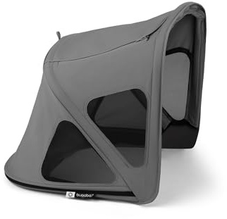 Bugaboo Capota ventilada Fox y Cameleon | extensible para una protección adicional y una protección solar óptima, repelente al agua, Moon Grey