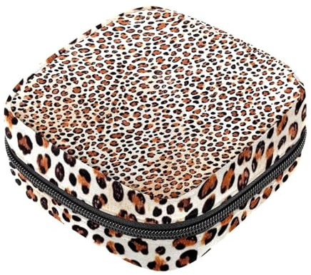 Borsa per assorbenti igienici, borsa per il primo ciclo mestruale per ragazze e donne, sacchetto per coppetta mestruale, porta tamponi mestruali femminili leopardato giallo