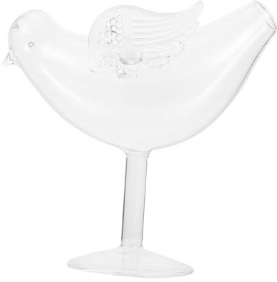 HOMOBABE Kreative Vogel Cocktailbecher Glas Weinbecher Dekorative Glaswaren Transparent Bruchsicher Haushaltsweinbecher Flügel Design Tasse Für Cocktails Und Wein