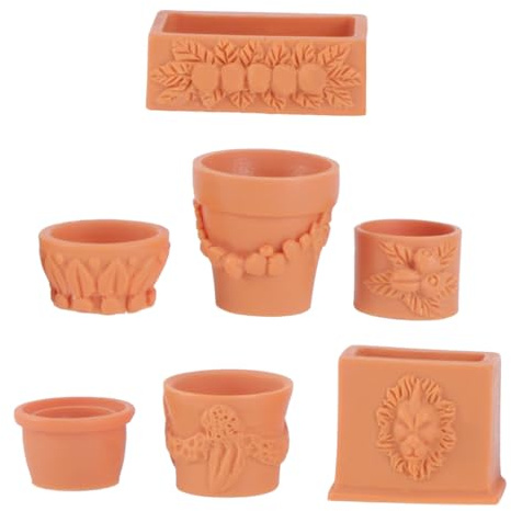 UKCOCO Lot De 7 Mini Pots De Fleurs Miniatures Décorations De Jardinière pour Maison De Poupée Intérieur Et Extérieur Jardin Paysage 1.22X0.63X0.47In