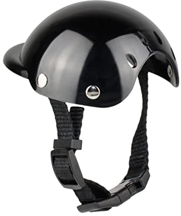 TOBBOMEY Kleiner Haustierhelm mit Weicher Polsterung für Hunde und Katzen Stoßdämpfender Schutzhelm Verstellbarer Sicherheitshelm für Kleine Hunde Sicherer Kopfschutz Beim Spaziergang