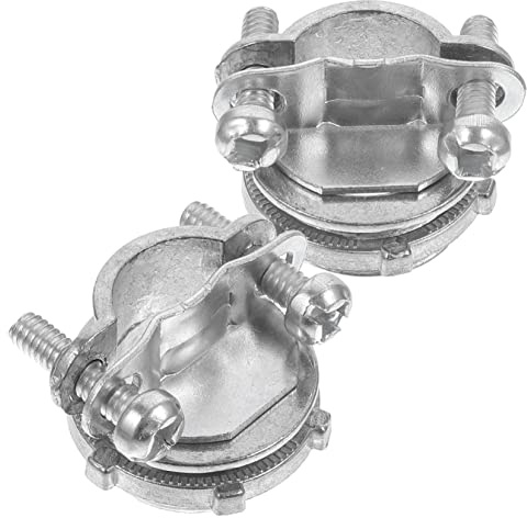 Gatuida 2pcs Nm Cable Connector Clamp Zinc Alloy Electrical Conduit Clamp Durable Non Rusting for Secure Wire Connection and Load Bearing