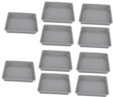 AKOOSY Plateaux pour Pots De Fleurs Anti-débordement 10 Pièces Gris 15 Cm, Assiettes Carrées pour Jardin Et Balcon, Bacs à Eau Résistants Aux UV Et Antidérapants