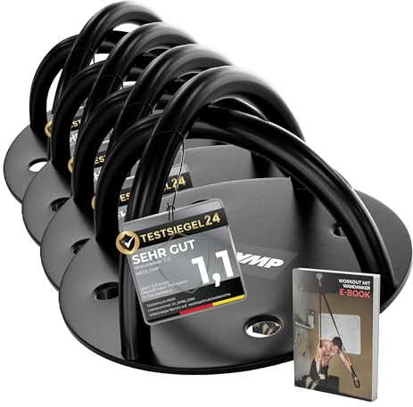 NEOLYMP Edelstahl Wandanker für Fitnessbänder bis 300kg - Wandhalterung, Deckenhaken Schwerlast, Fitness Zubehör fürs Home Gym, Boxsack Deckenhalterung (Packung mit 4)
