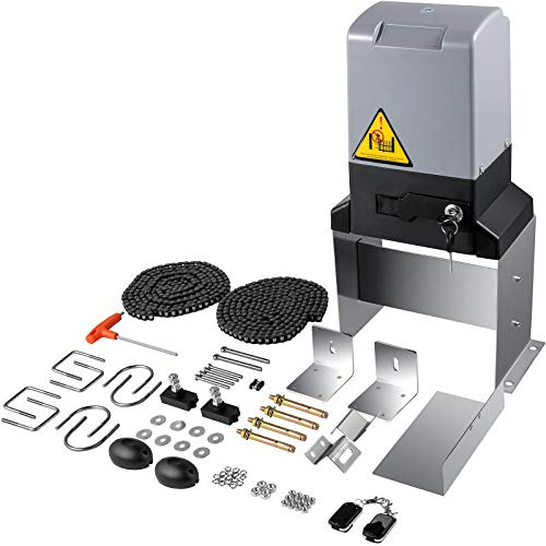Happybuy Automatic Sliding Gate Opener 3300LBS with IR Sensor and 2 Remote Controls, Electric Rolling Driveway Slide Gate Motor, Complete Chain Driven Gate Operator Hardware Security System Kit