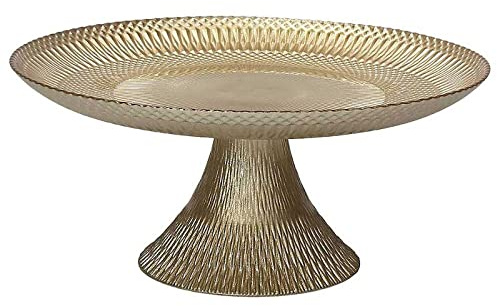 Tognana Lust, Alzata diametro cm 28 h 9 cm, vetro,oro