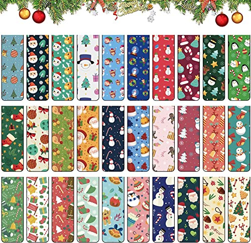 30 Stück Magnet Lesezeichen,Magnetische Lesezeichen Weihnachten,Weihnachtsgeschenke Kleinigkeiten,Buchmarkierungen Mitgebsel für Schüler Lehrer