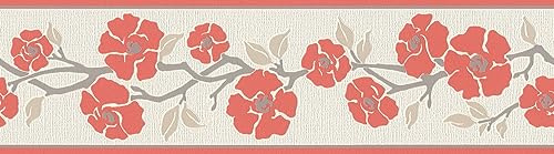 A.S. Creation | Endast Borders 11 | 384324 | Fleecekant | Blomutseende | 5,00 x 0,17 m | röd | tapet