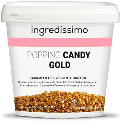 INGREDISSIMO - Knallbonbon Choco Gold, 600 g, Belüftetes Karamellstückchen, Lebensmitteldekoration, mit Schokolade überzogen, Sprudeleffekt mit Feuchtigkeit, Farbe Braun