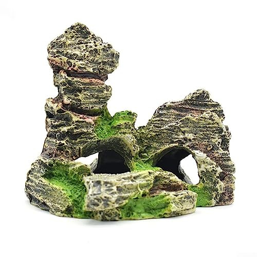 DAZZLEEX Aquarium Stein Dekoration, Bergblick Fisch Tank Baum Dekoration Fisch Tank Stein versteckte Höhle Dekoration D