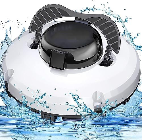 RayGenius Robot Limpiafondos InaláMbrico Aspirador De Piscinas Potente AspiracióN De hasta 120 Minutos para Piscinas Elevadas/Bajas 800 Ft.