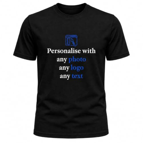 Personalised T Shirt for Men Custom Photo Text Logo Printed Tee