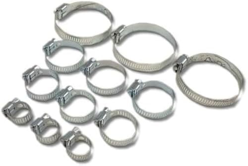 hep® 12 Piece Garden Hose Clamps Jubilee Clip Set 6mm-51mm Universal Hose Clips