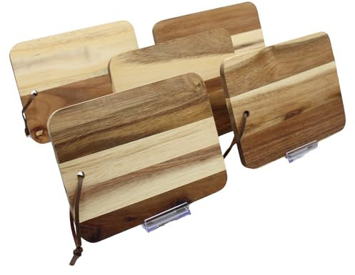 VmG-Store 5 tablas de desayuno (madera de acacia, 5 unidades)