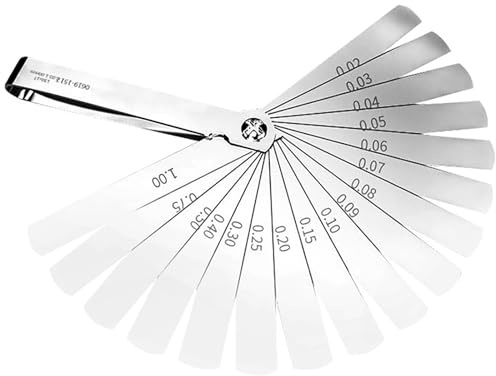 CHENGNAN Misuratori a spessimetro Strumento per la misurazione della Distanza delle Candele Set di misuratori a spessimetro in Acciaio Inox 14/17 Lame 0,02-1,0 Mm 14-Set-Short