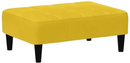 vidaXL Poggiapiedi Giallo 77x55x31 cm in Velluto, Pouf, Sgabello in Tessuto, poggiapiedi in Tessuto, ottomana, Seduta da Soggiorno, Mobile da Salotto