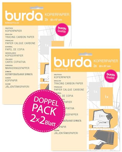 Burda Style Kopierpapier | Doppelpack | 2x2 Blätter 83 x 57 cm - Gelb/Weiß