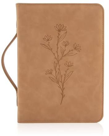 Bibelhülle, Floral Bibel HülleBibelhülle Bibelumschlag,PU-Leder Bibelhülle für Frauen,Bibelhüllen für Frau mit Abnehmbarem Armband, Bbelhülle Geschenk für Buchliebhaber