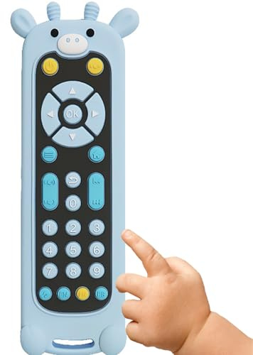 OKONKN Beißring Baby Beißring Baby Bpa Free Silikon Babyzubehör für Jungen und Mädchen Babyspielzeug 4 Monate + (Puderblau)