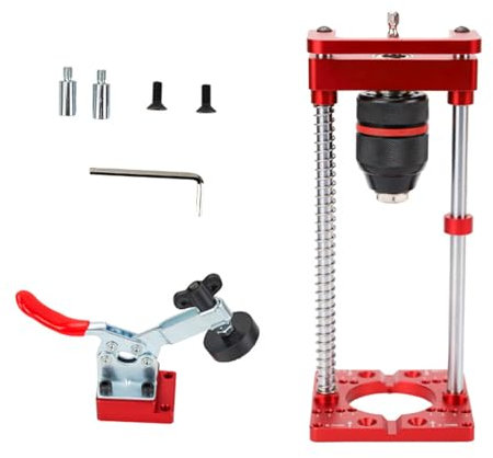 Guide de Perçage en Alliage D'aluminium pour le Travail du Bois, Support de Perceuse électrique Manuel Haute Résistance, Support de Serrage pour Perceuse D'établi avec